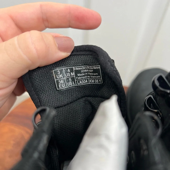 Dr. Martens Iowa Unisex Combat Boots Black Waterproof Size 4 or Womens size 5 - Picture 7 of 10